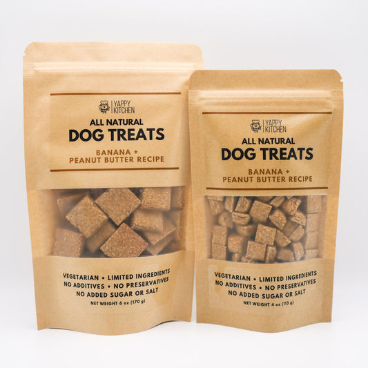 Banana + Peanut Butter Dog Treats - Choose Size